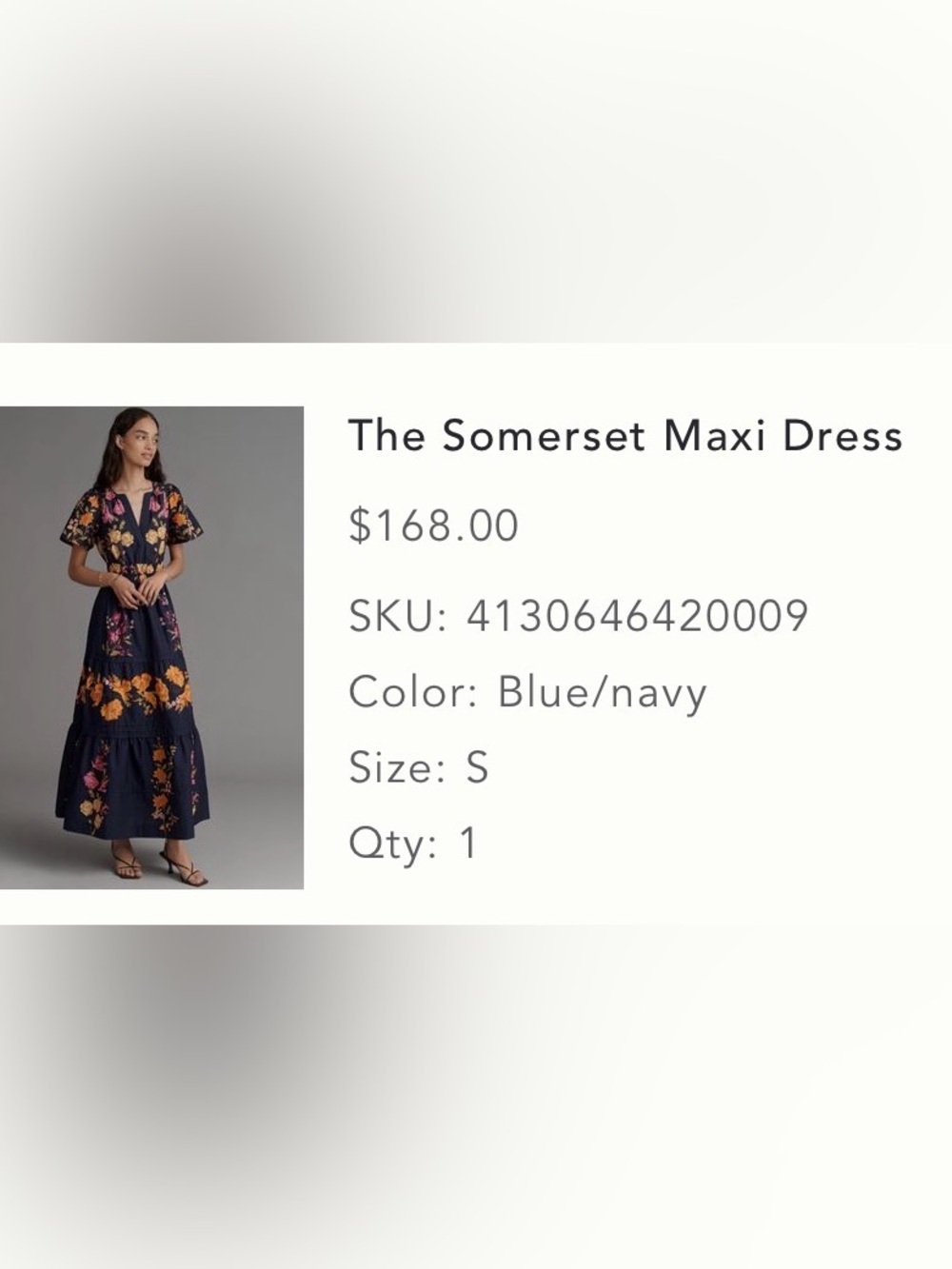 Anthropologie Somerset Maxi Dress Navy with Pink & Orange Floral - Picture 2 of 6